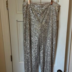 Banana Republic High Waist - Wide-Leg Sequin Pants - XL